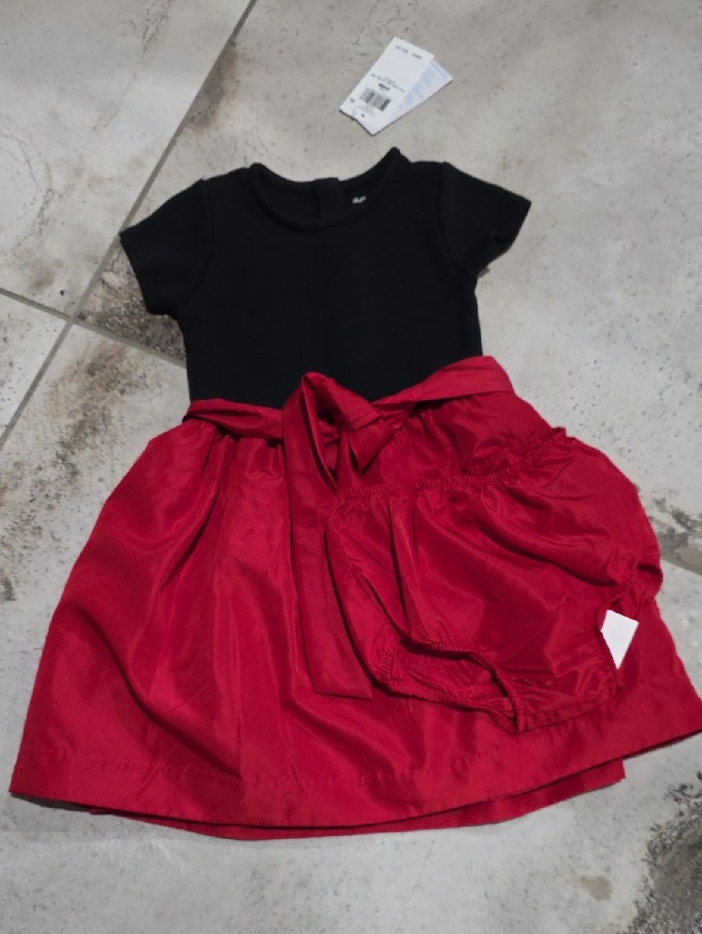 NWT $55 Ralph Lauren Red and Black Baby Dress 24M